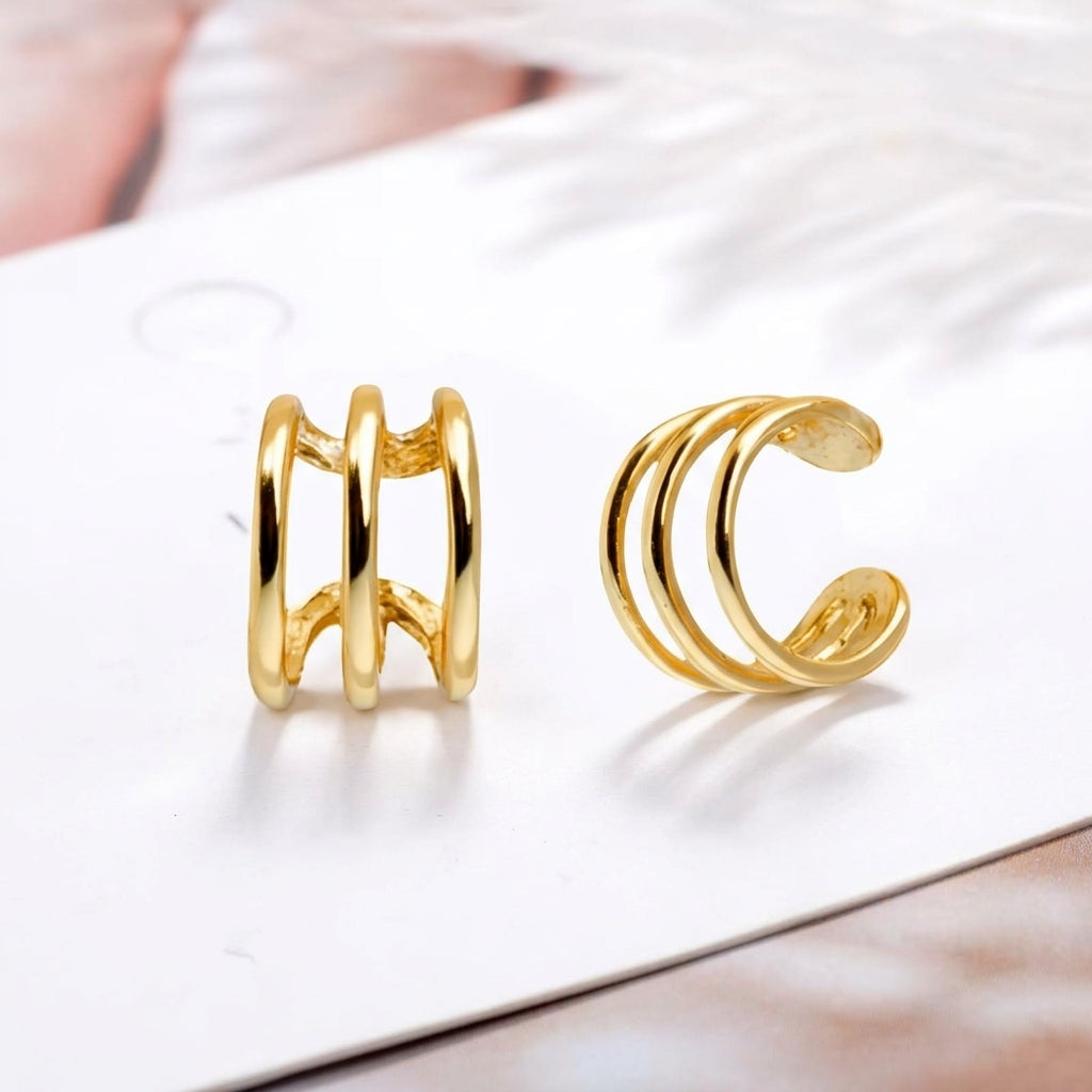 Earfix ear cuff a tre fasce oro senza foro