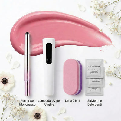 NailPen - Kit Manicure e Pedicure Gel Portatile con Lampada UV