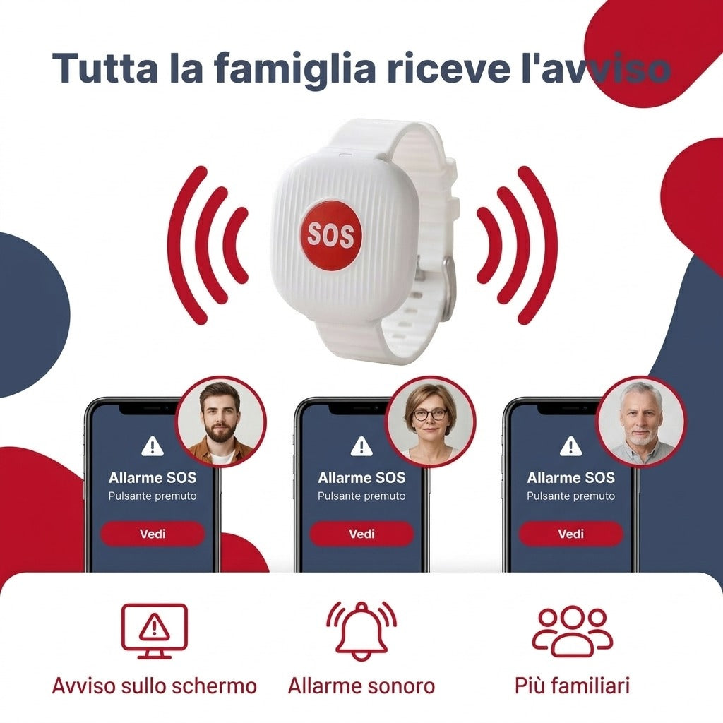 Tutta la famiglia riceve l'avviso SOS sul telefono